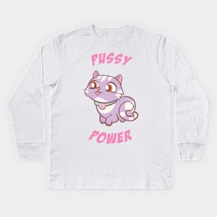 Pussy Power Kids Long Sleeve T-Shirt